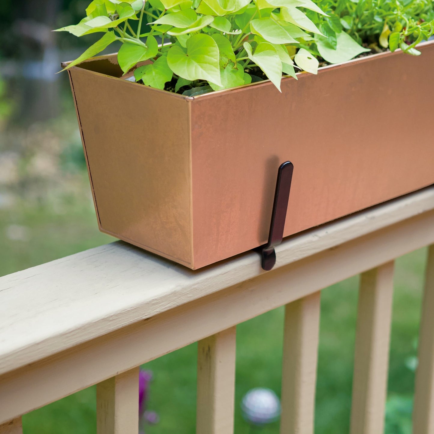 ACHLA Handrail Flowerbox Bracket Kit for 2x6" Rail | Copper Plated Galvanized Steel | Outdoor Railing & Balcony Planter | Model C09C-K6