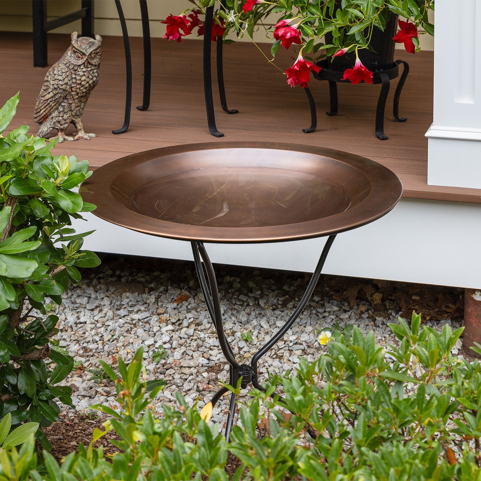 ACHLA Classic Birdbath 24in Round | Traditional Brass with Antique Copper Finish | Outdoor Garden & Patio Water Feature | Model CBB-01