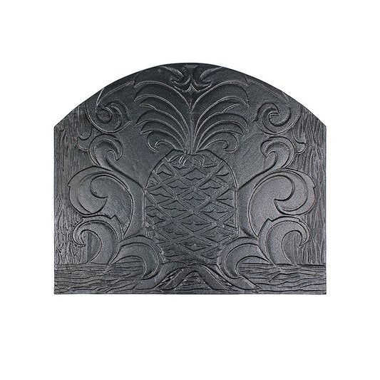 ACHLA Welcome Fireback CFB-16 | Cast Iron Matte Black Finish | Fireplace Hearth Floor Protection & Heat Reflection | 0.5 x 20 x 24 in | Model CFB-16
