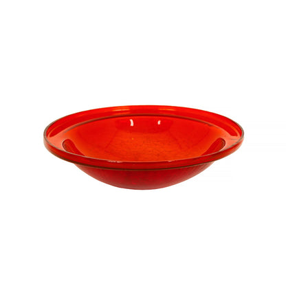 ACHLA Crackle Glass Bowl Red 12in Decorative Bowl | Crackled Glass Art | Garden & Patio Accent | 12.5 x 3 in | Model CGB-09R