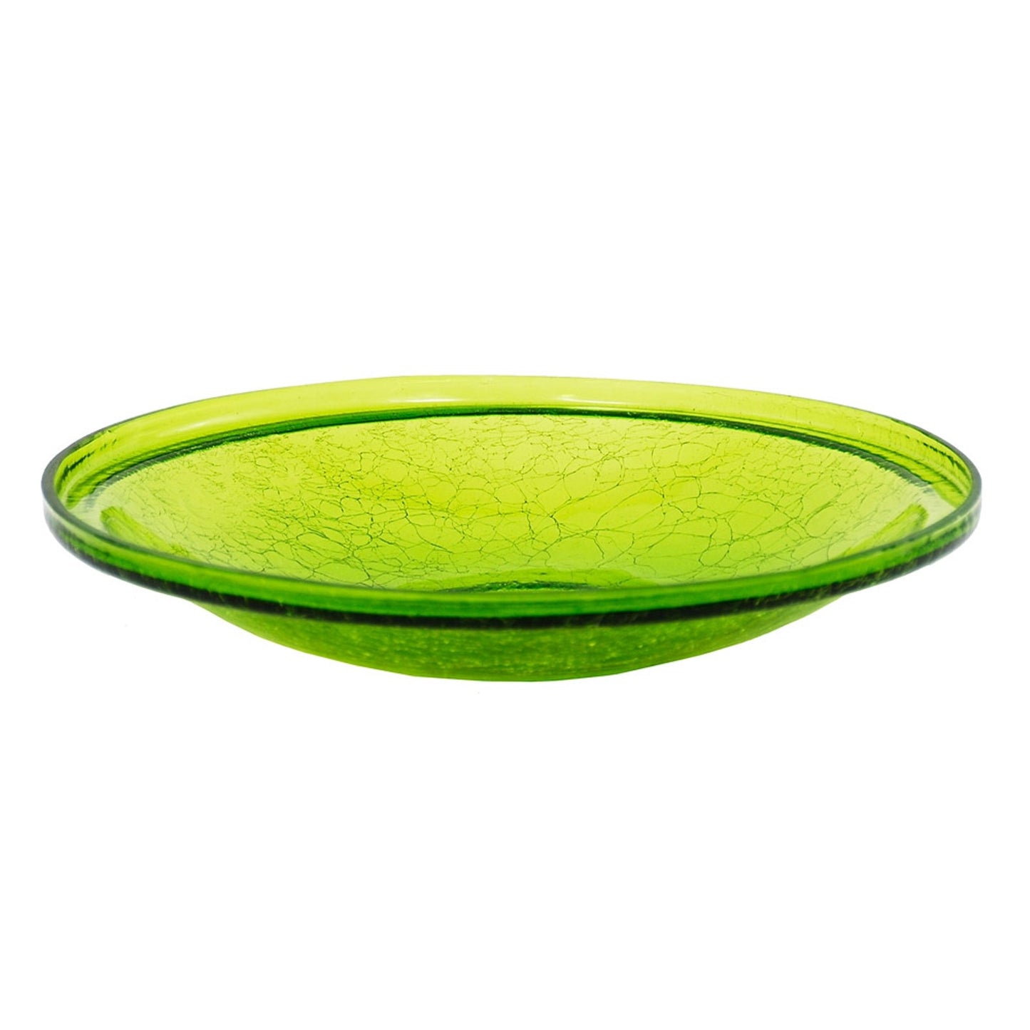 ACHLA 14in Fern Green Crackle Glass Decorative Bowl | Handcrafted Art Glass | Patio & Garden Accent | 14 x 14 x 2.5 in | Model CGB-14FG