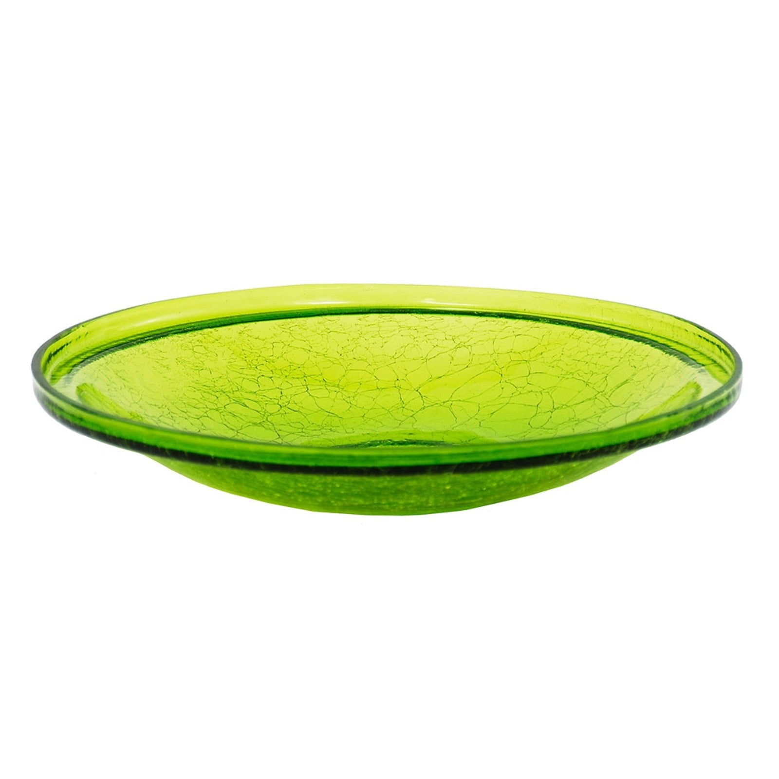 ACHLA 14in Fern Green Crackle Glass Decorative Bowl | Handcrafted Art Glass | Patio & Garden Accent | 14 x 14 x 2.5 in | Model CGB-14FG