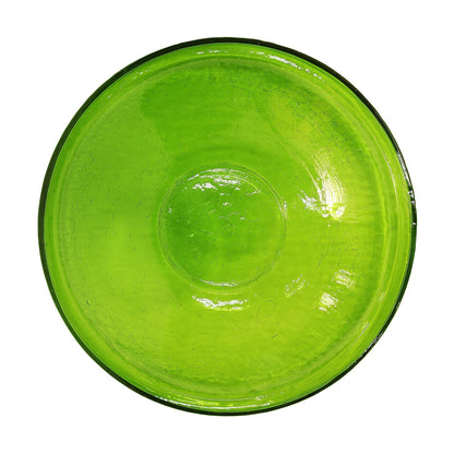 ACHLA 14in Fern Green Crackle Glass Decorative Bowl | Handcrafted Art Glass | Patio & Garden Accent | 14 x 14 x 2.5 in | Model CGB-14FG
