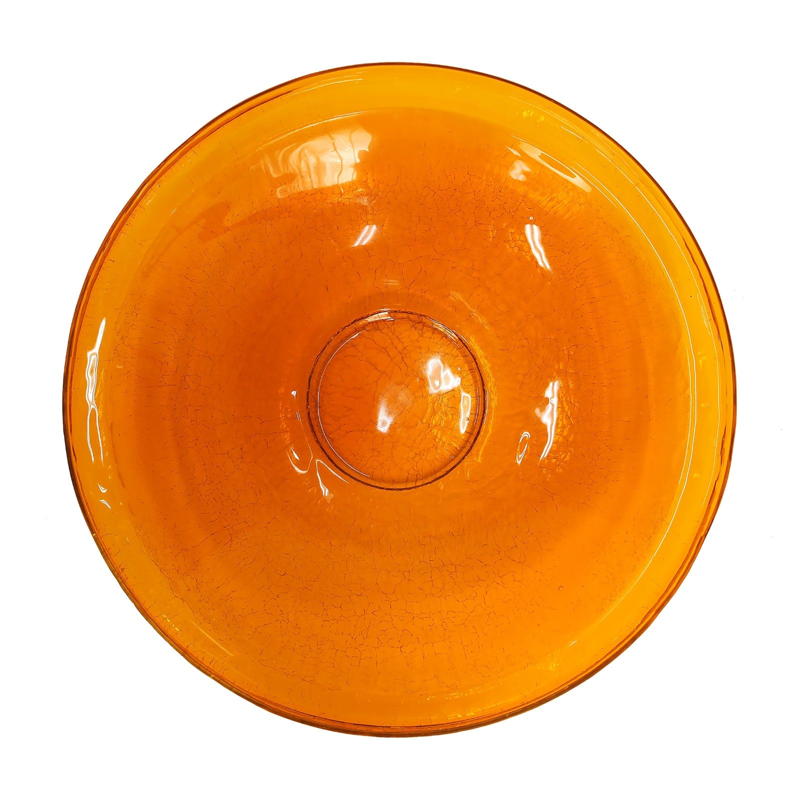 ACHLA Crackle Glass Birdbath with Over Rail Bracket | Mandarin Orange Hand-Blown Glass and Black Wrought Iron | Balcony, Porch & | Model CGB-14M-OR2