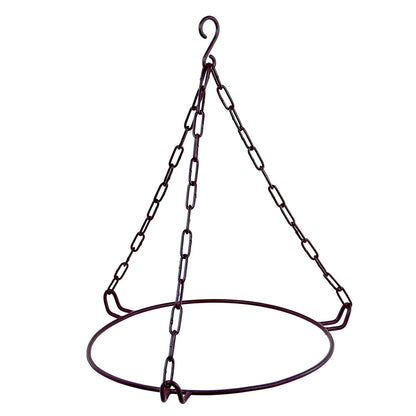 ACHLA CGB-H-14R 14in Hanging Red Crackle Glass Birdbath Bowl | Outdoor Garden & Patio Decorative Bowl | 13.75 x 13.75 x 17 in | Model CGB-H-14R