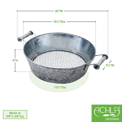 ACHLA Compost Sifter CS-03 | Galvanized Steel Mesh | Garden & Compost Bin Sifting | 19in W x 4in H, 3/8in Mesh Openings | Model CS-03