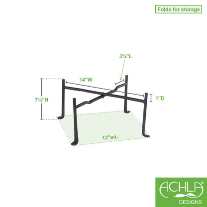 ACHLA Tabletop Stand CWI-01 | Black Wrought Iron Folding Stand | Party & Catering Display | 9 x 9 x 7 in | Model CWI-01