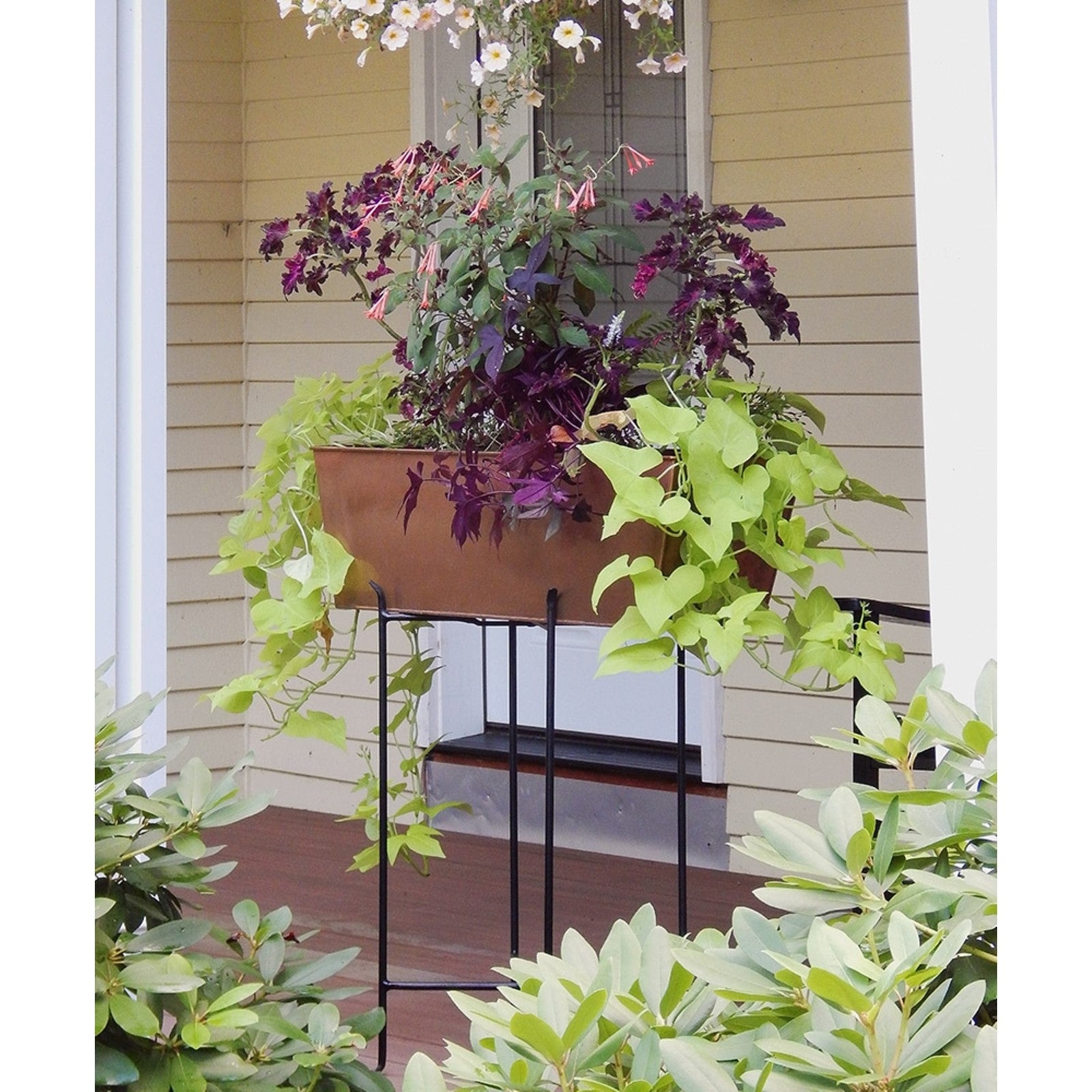 ACHLA Large Floor Stand | Black Wrought Iron | Patio & Garden Display | 22 x 22 x 29 in | Model CWI-03