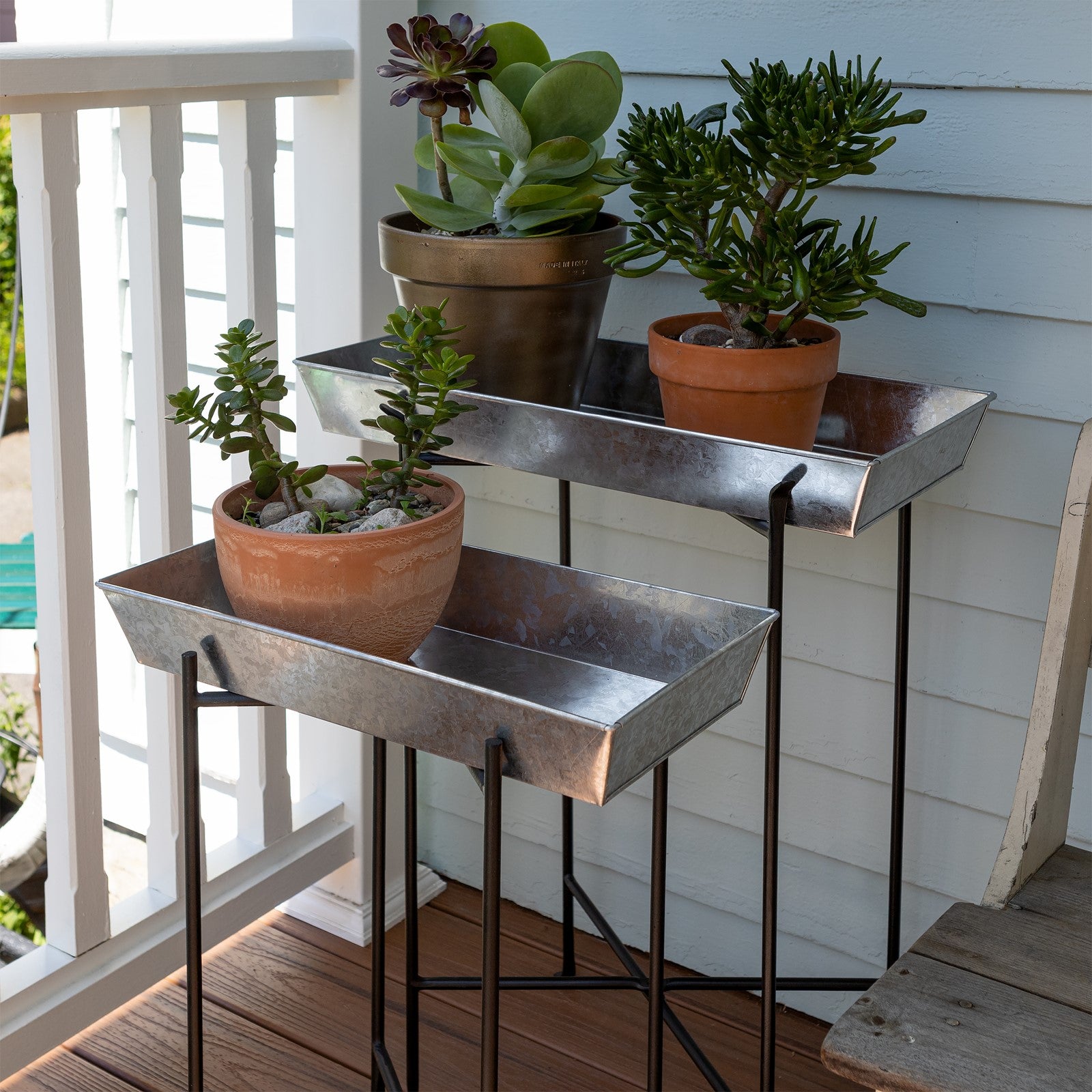 ACHLA Large Floor Stand | Black Wrought Iron | Patio & Garden Display | 22 x 22 x 29 in | Model CWI-03