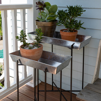 ACHLA Large Floor Stand | Black Wrought Iron | Patio & Garden Display | 22 x 22 x 29 in | Model CWI-03