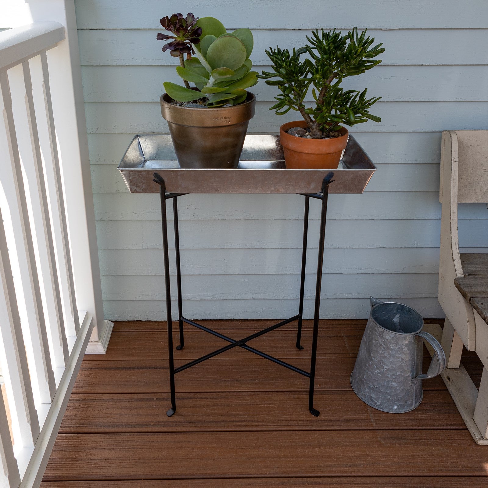ACHLA Large Floor Stand | Black Wrought Iron | Patio & Garden Display | 22 x 22 x 29 in | Model CWI-03