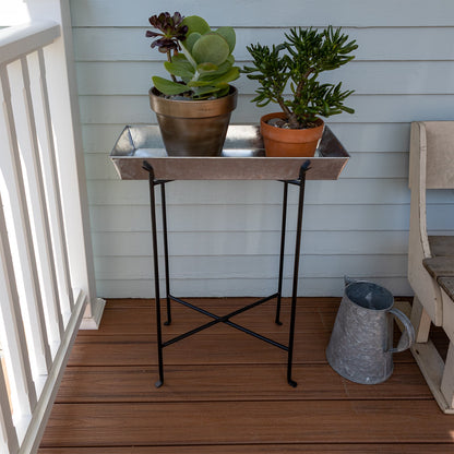 ACHLA Large Floor Stand | Black Wrought Iron | Patio & Garden Display | 22 x 22 x 29 in | Model CWI-03