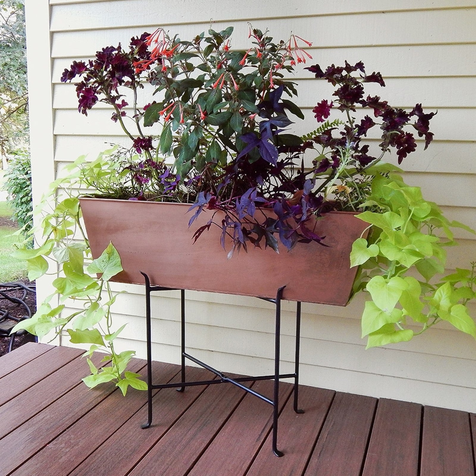 ACHLA Short Floor Stand | Black Powdercoated Wrought Iron | Patio & Garden Planter Stand | 20 x 20 x 20 in | Model CWI-04