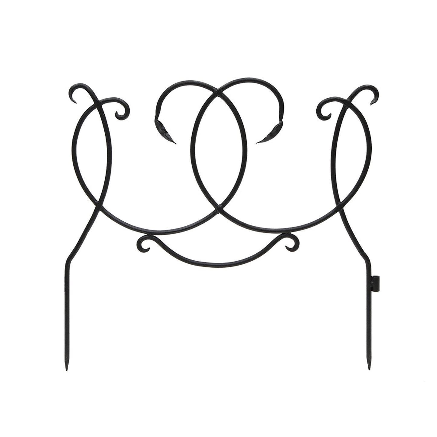 ACHLA Scroll Border Fence Section 4-Pack | Traditional Victorian Wrought Iron | Garden Edging & Flower Bed Border | 24 x 22 in Each | Model DFS-02-4