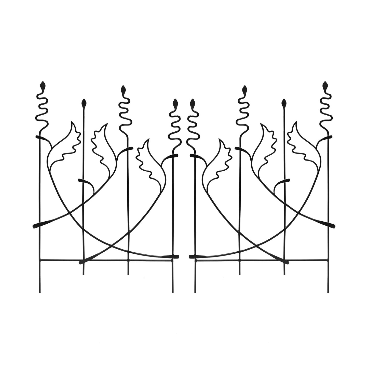 ACHLA Acanthus Fence Trellis 33in W x 43in H | Traditional Wrought Iron Black Powdercoat | Garden Border & Climbing Plant Support | Model DFS-08-2