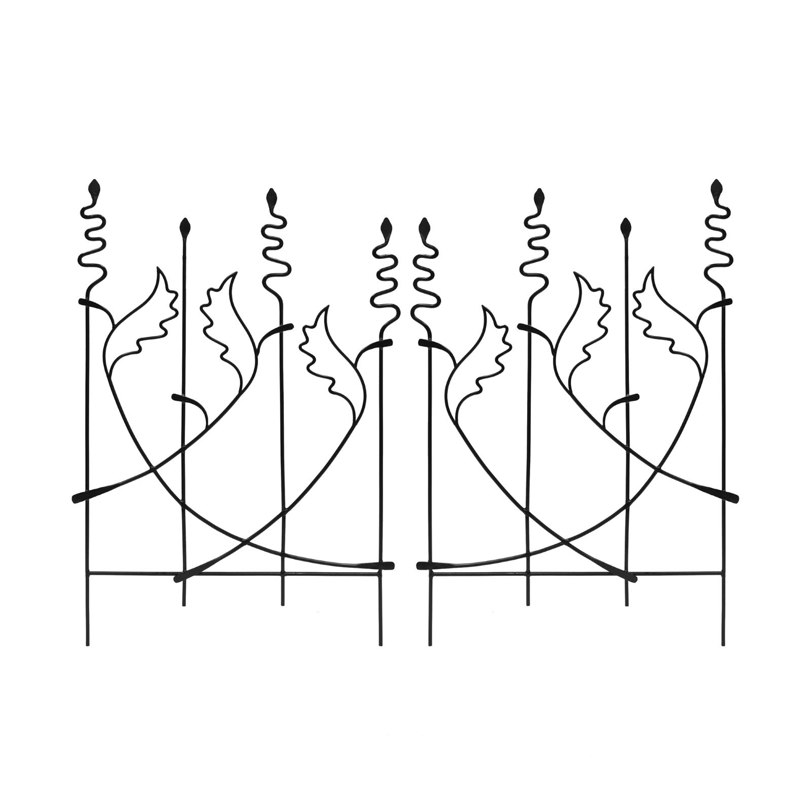 ACHLA Acanthus Fence Trellis 33in W x 43in H | Traditional Wrought Iron Black Powdercoat | Garden Border & Climbing Plant Support | Model DFS-08-2