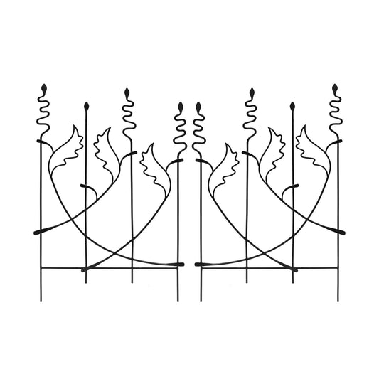 ACHLA Acanthus Fence Trellis 33in W x 43in H | Traditional Wrought Iron Black Powdercoat | Garden Border & Climbing Plant Support | Model DFS-08-2
