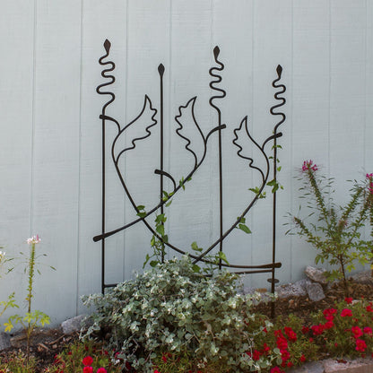 ACHLA Acanthus Fence Trellis 33in W x 43in H | Traditional Wrought Iron Black Powdercoat | Garden Border & Climbing Plant Support | Model DFS-08-2