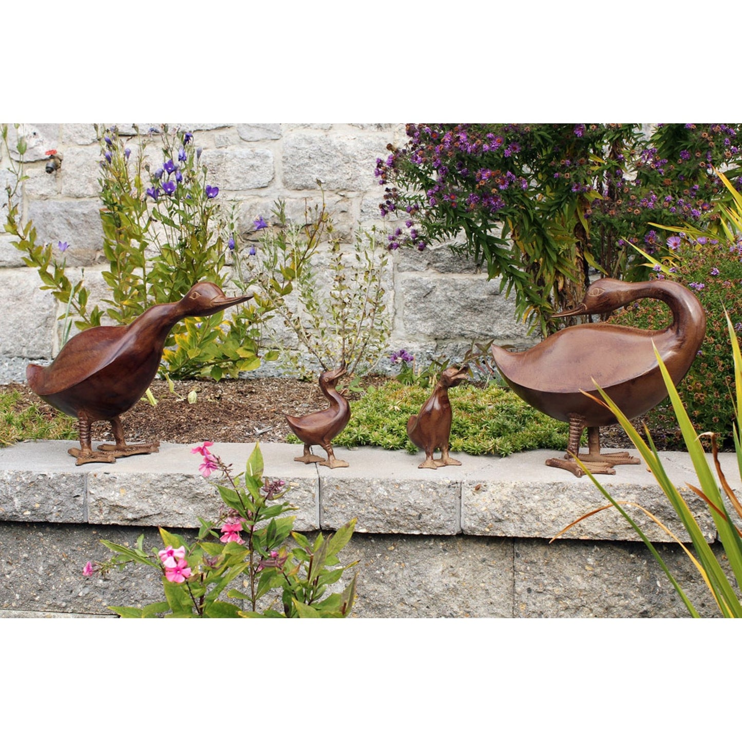 ACHLA Hello Duck | Bronze Aluminum Garden Ornament | Entryway & Patio Welcome Accent | 19 x 6.5 x 13 in | Model E-09