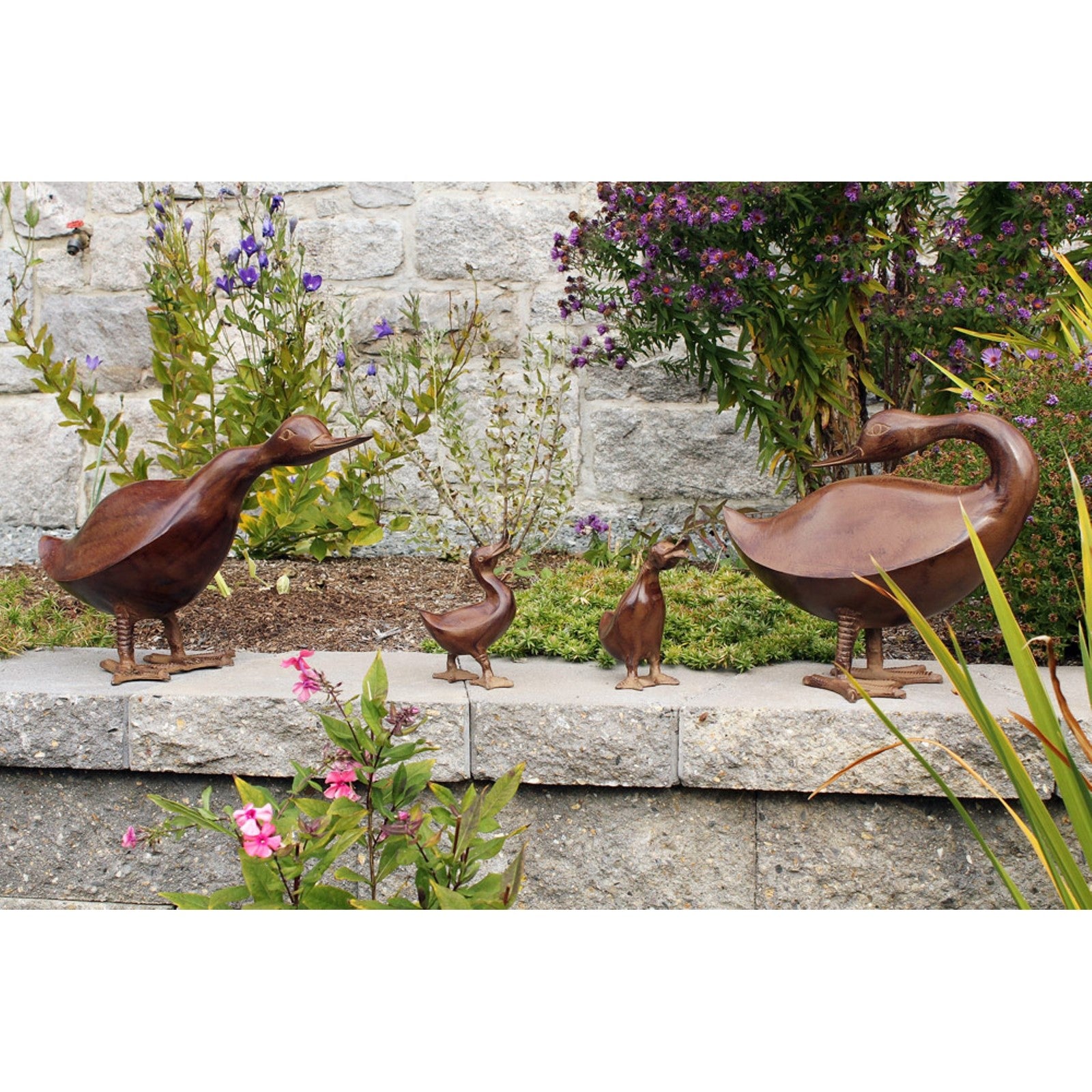 ACHLA Hello Duck | Bronze Aluminum Garden Ornament | Entryway & Patio Welcome Accent | 19 x 6.5 x 13 in | Model E-09