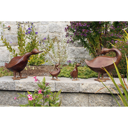 ACHLA Hello Duck | Bronze Aluminum Garden Ornament | Entryway & Patio Welcome Accent | 19 x 6.5 x 13 in | Model E-09