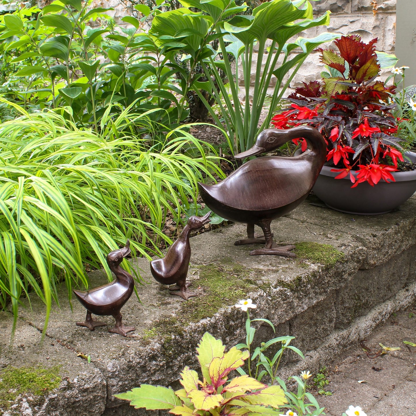 ACHLA Bye Duck E-10 | Hand Cast Aluminum Bronze Finish | Garden & Patio Ornament | 13.5 x 6.5 x 11.5 in | Model E-10