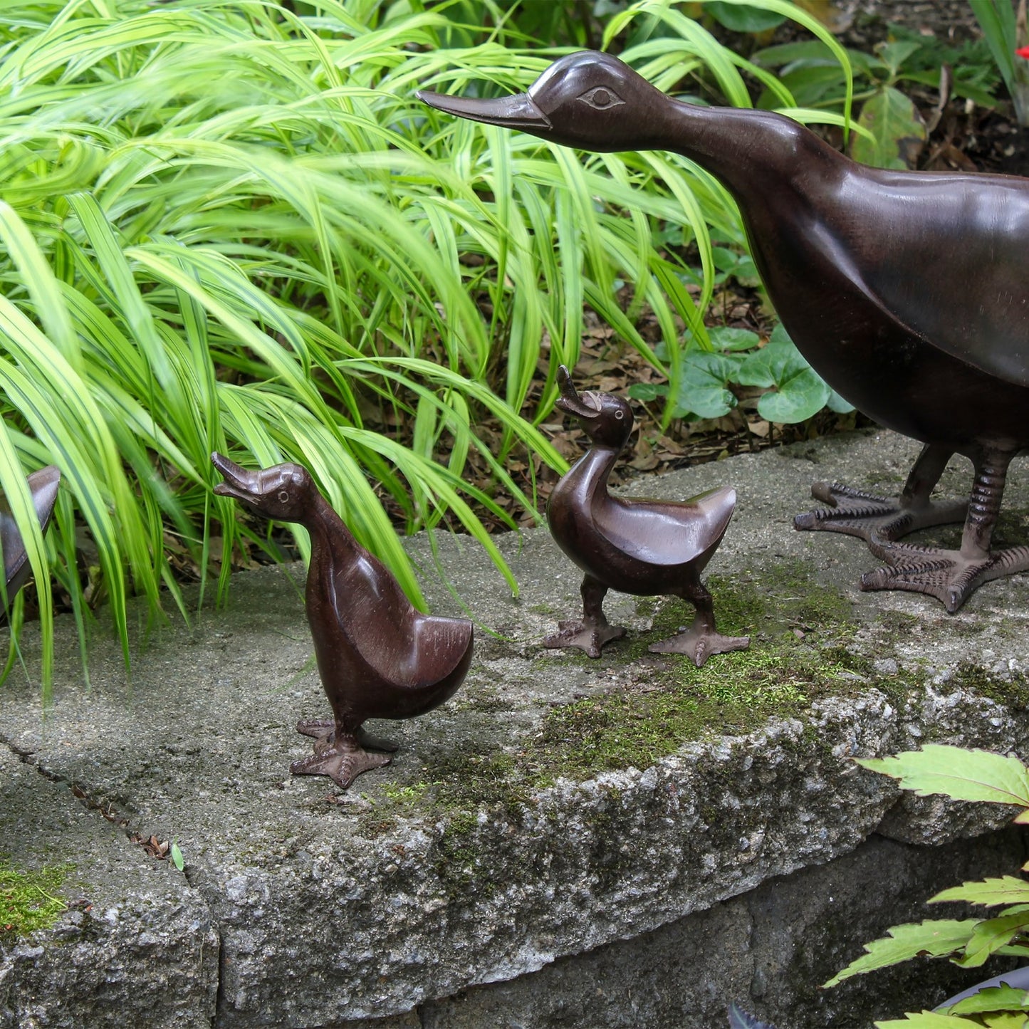 ACHLA Pair of Ducklings | Bronze Hand-Cast Aluminum Garden Ornament | Outdoor Patio & Garden Decor | 6-6.5 in H | Model E-11