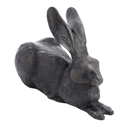 ACHLA Rabbits E-12C | Garden Statue Charcoal Hand Cast Aluminum | Lawn & Garden Decor | 13 x 5 x 9.5 in | Model E-12C