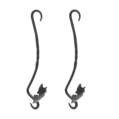 ACHLA Maple Leaf 18in Extender 2-Pack | Black Wrought Iron S-Hook | Hanging Planters & Bird Feeders | 4 x 18 x 0.5 in | Model EM-02-2