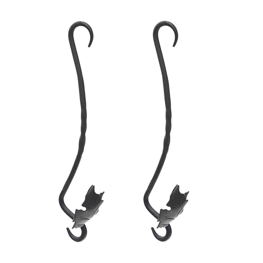 ACHLA Maple Leaf 18in Extender 2-Pack | Black Wrought Iron S-Hook | Hanging Planters & Bird Feeders | 4 x 18 x 0.5 in | Model EM-02-2