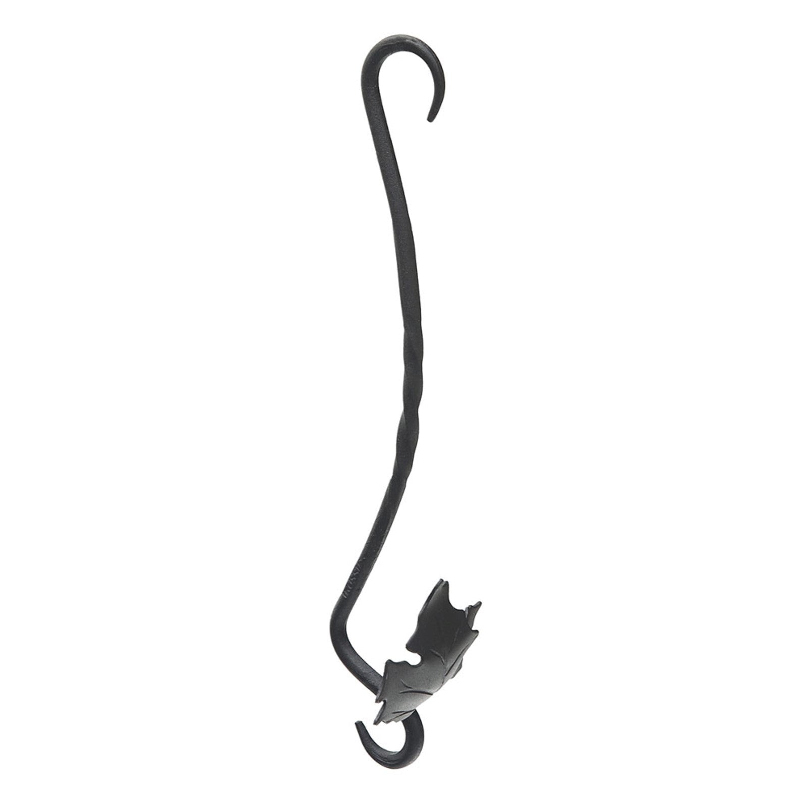 ACHLA Maple Leaf 18in Extender 2-Pack | Black Wrought Iron S-Hook | Hanging Planters & Bird Feeders | 4 x 18 x 0.5 in | Model EM-02-2