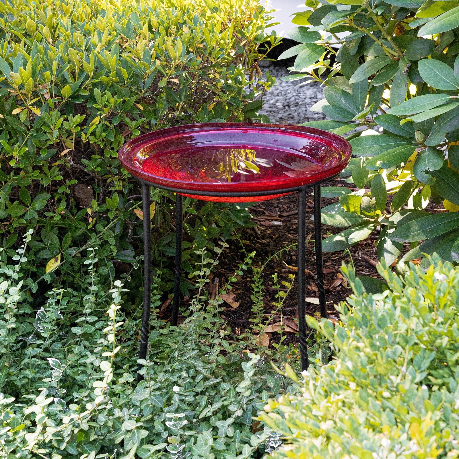 ACHLA 18in Ring Stand | Black Powdercoat Wrought Iron | Indoor & Outdoor Plant Stand & Birdbath Holder | 13 x 13 x 18 in | Model FB-18