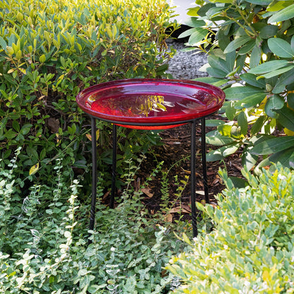 ACHLA 18in Ring Stand | Black Powdercoat Wrought Iron | Indoor & Outdoor Plant Stand & Birdbath Holder | 13 x 13 x 18 in | Model FB-18