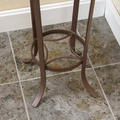 ACHLA Tulip Stand 28in Wrought Iron Roman Bronze Garden Pedestal | Outdoor Plant & Birdbath Stand | Patio & Garden Accent | Model FB-19