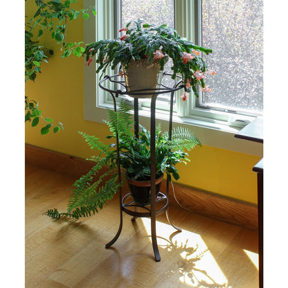 ACHLA Tulip Plant Stand | Roman Bronze Wrought Iron | Patio & Indoor Plant Display | 15.5 x 15.5 x 28 in | Model FB-20
