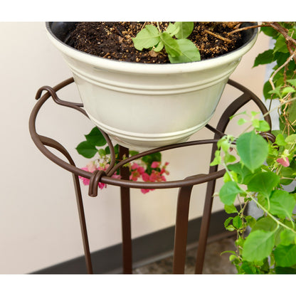ACHLA Tulip Plant Stand | Roman Bronze Wrought Iron | Patio & Indoor Plant Display | 15.5 x 15.5 x 28 in | Model FB-20