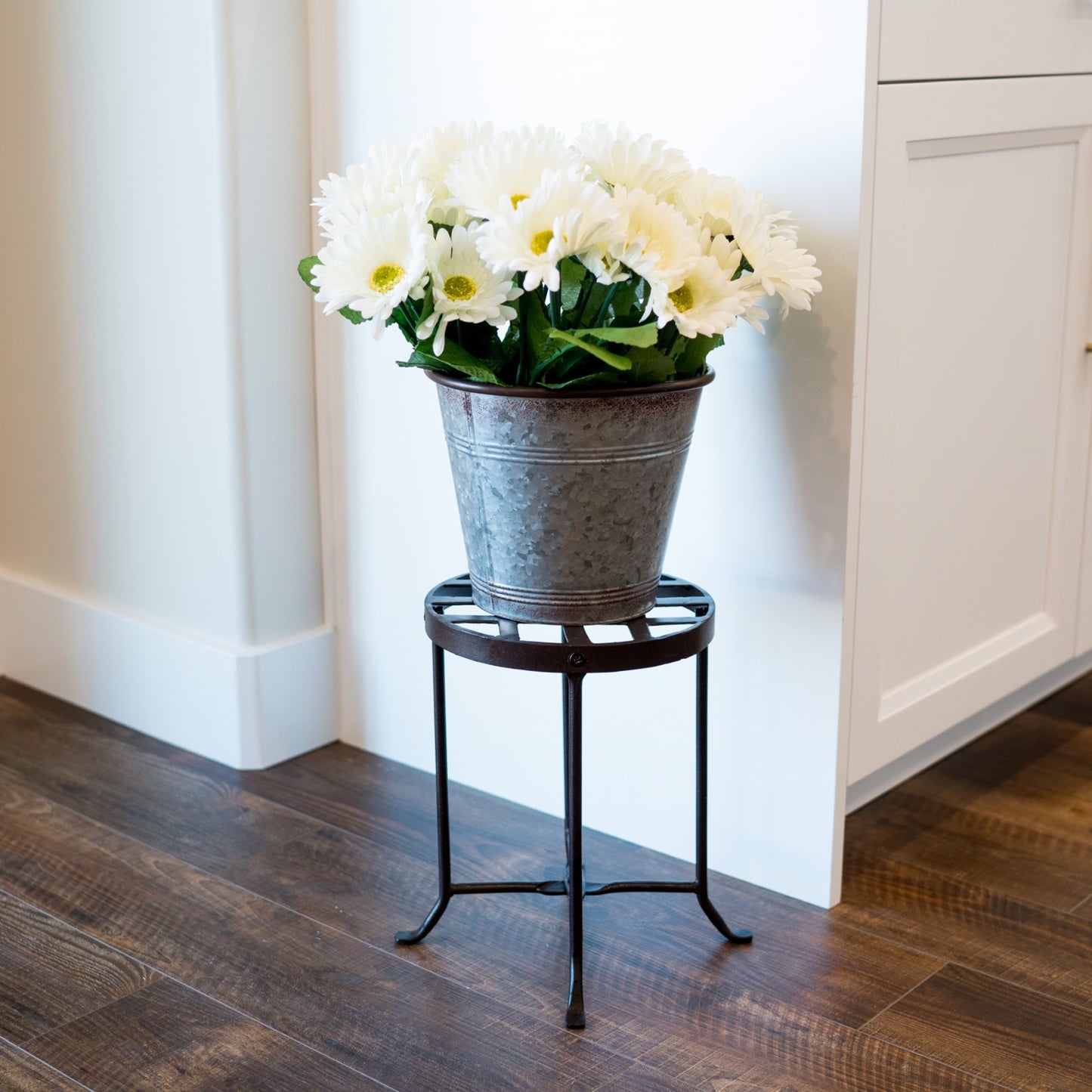 ACHLA Flowers Plant Stand I | Roman Bronze Wrought Iron | Indoor & Outdoor Plant Display | 9.25 x 9.25 x 12 in | Model FB-21