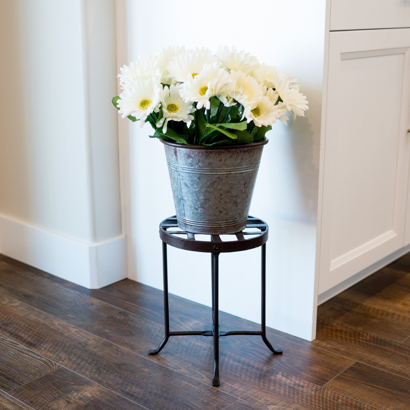 ACHLA Flowers Plant Stand I | Roman Bronze Wrought Iron | Indoor & Outdoor Plant Display | 9.25 x 9.25 x 12 in | Model FB-21