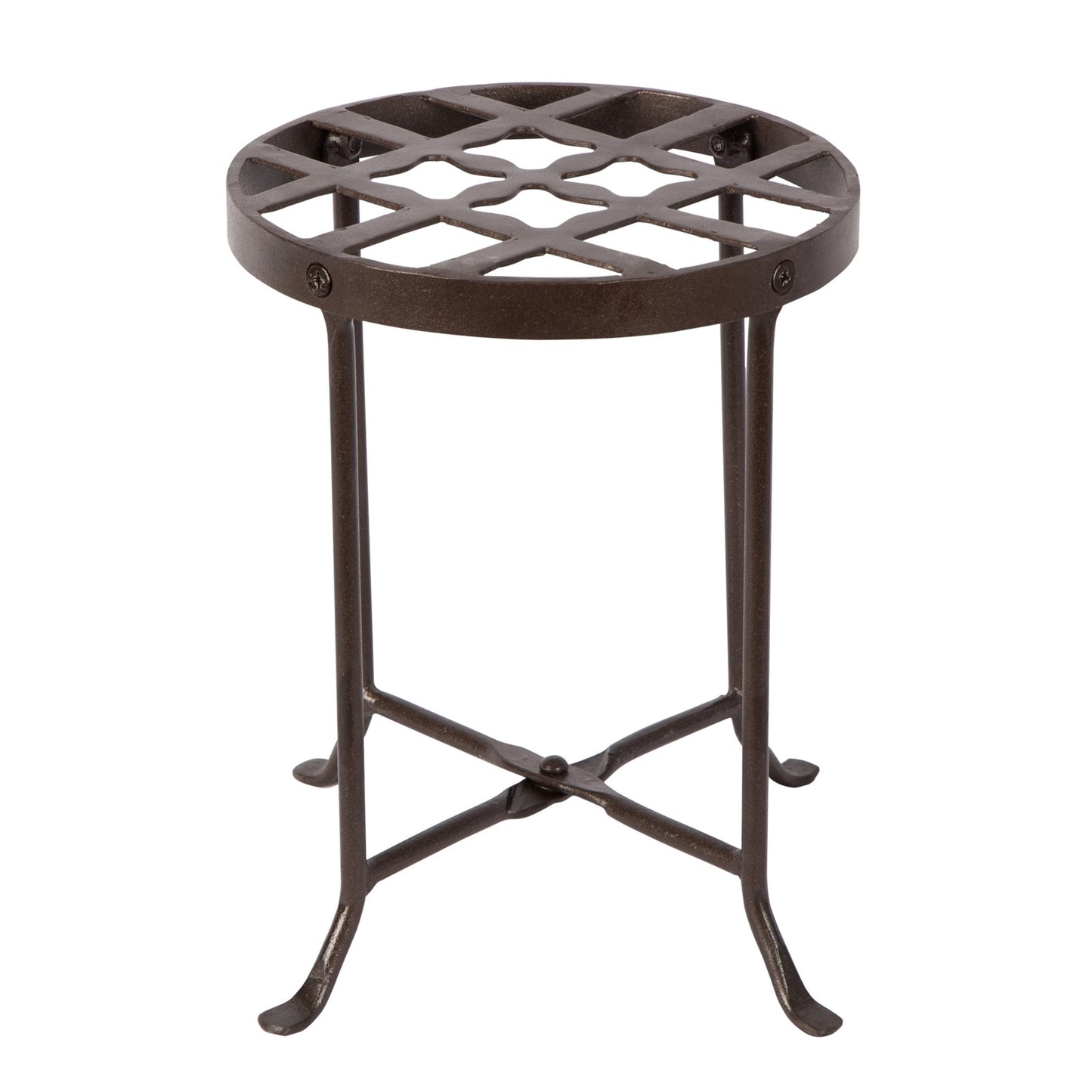 ACHLA Flowers Plant Stand I | Roman Bronze Wrought Iron | Indoor & Outdoor Plant Display | 9.25 x 9.25 x 12 in | Model FB-21