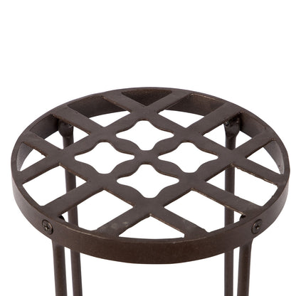 ACHLA Flowers Plant Stand I | Roman Bronze Wrought Iron | Indoor & Outdoor Plant Display | 9.25 x 9.25 x 12 in | Model FB-21