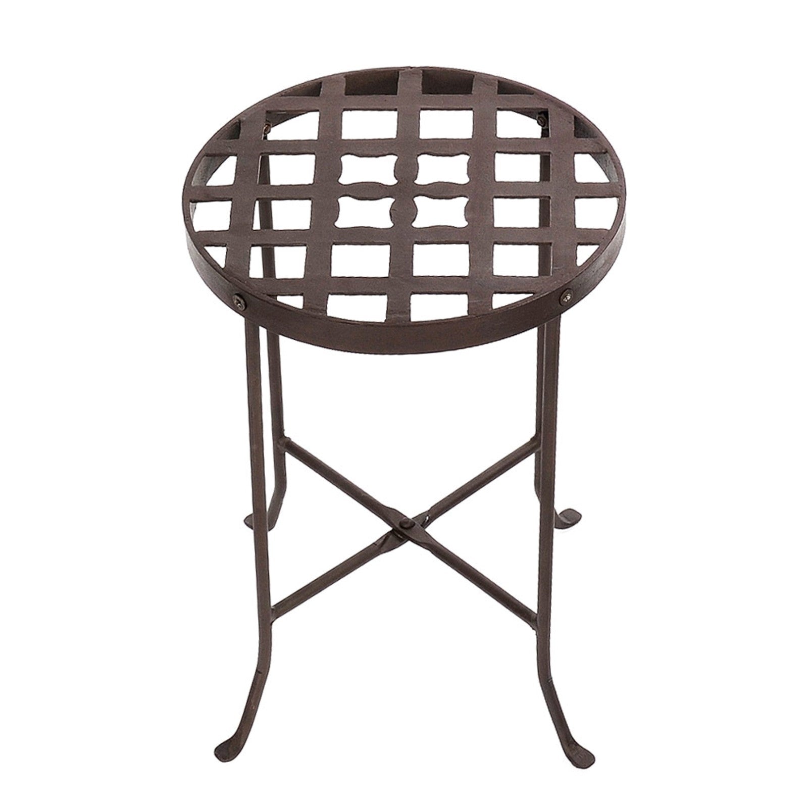 ACHLA Flowers Plant Stand II 11.5in Dia | Roman Bronze Wrought Iron | Patio & Indoor Plant Display | 11.5 x 11.5 x 16.5 in | Model FB-22