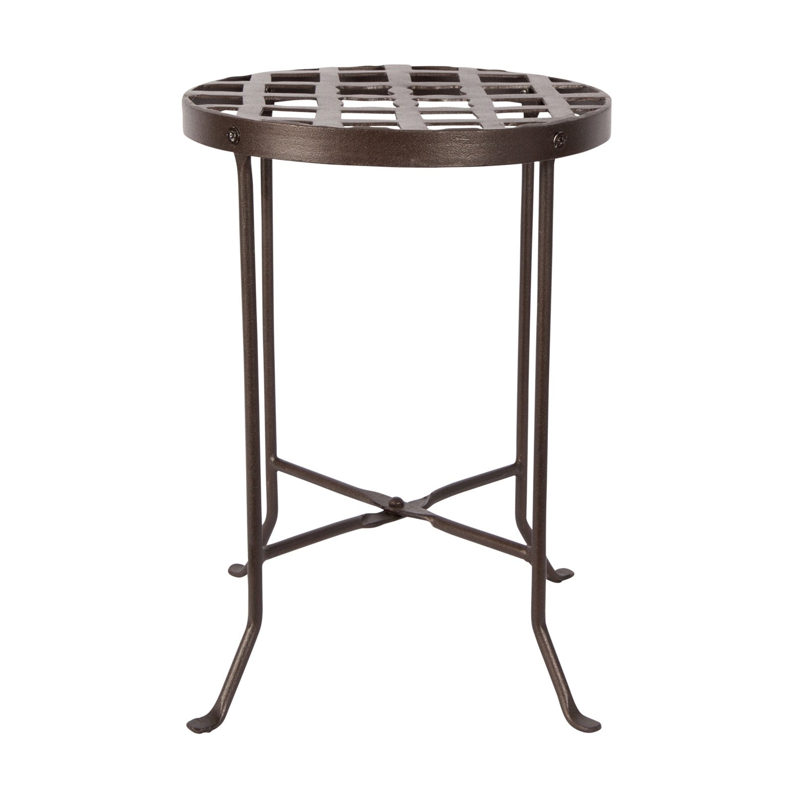 ACHLA Flowers Plant Stand II 11.5in Dia | Roman Bronze Wrought Iron | Patio & Indoor Plant Display | 11.5 x 11.5 x 16.5 in | Model FB-22