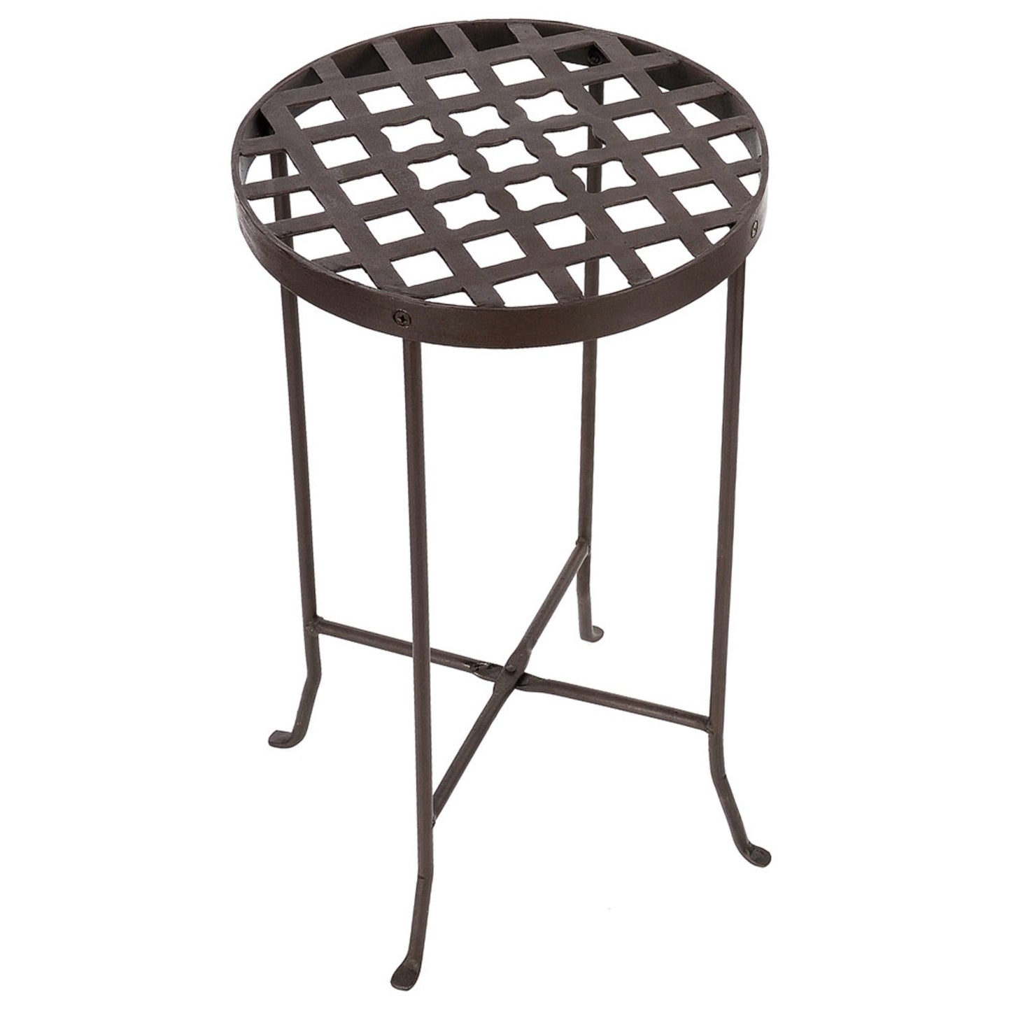 ACHLA Flowers Plant Stand III 24.75in Tall | Wrought Iron Roman Bronze Powder Coat | Patio, Deck & Indoor Plant Display | 14.5 x 14.5 x | Model FB-23