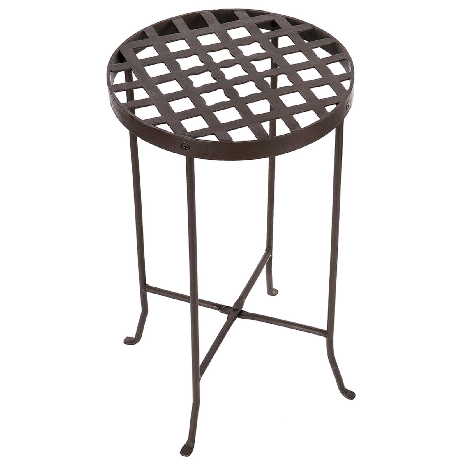 ACHLA Flowers Plant Stand III 24.75in Tall | Wrought Iron Roman Bronze Powder Coat | Patio, Deck & Indoor Plant Display | 14.5 x 14.5 x | Model FB-23