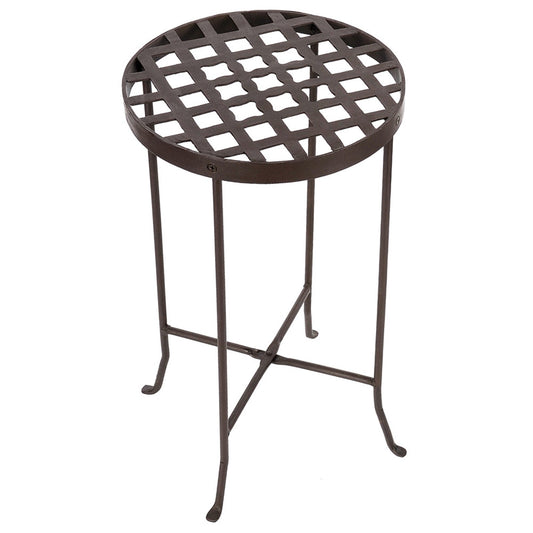ACHLA Flowers Plant Stand III 24.75in Tall | Wrought Iron Roman Bronze Powder Coat | Patio, Deck & Indoor Plant Display | 14.5 x 14.5 x | Model FB-23