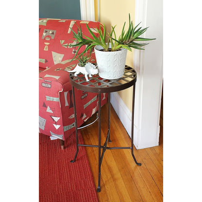 ACHLA Flowers Plant Stand III 24.75in Tall | Wrought Iron Roman Bronze Powder Coat | Patio, Deck & Indoor Plant Display | 14.5 x 14.5 x | Model FB-23