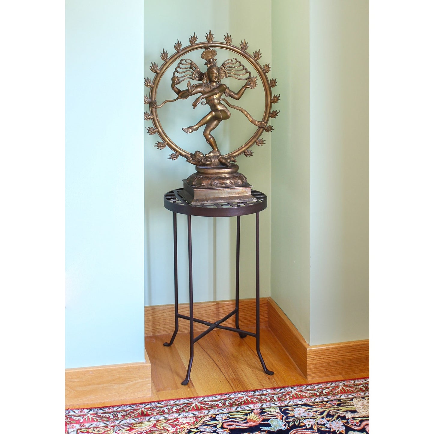 ACHLA Flowers Plant Stand III 24.75in Tall | Wrought Iron Roman Bronze Powder Coat | Patio, Deck & Indoor Plant Display | 14.5 x 14.5 x | Model FB-23