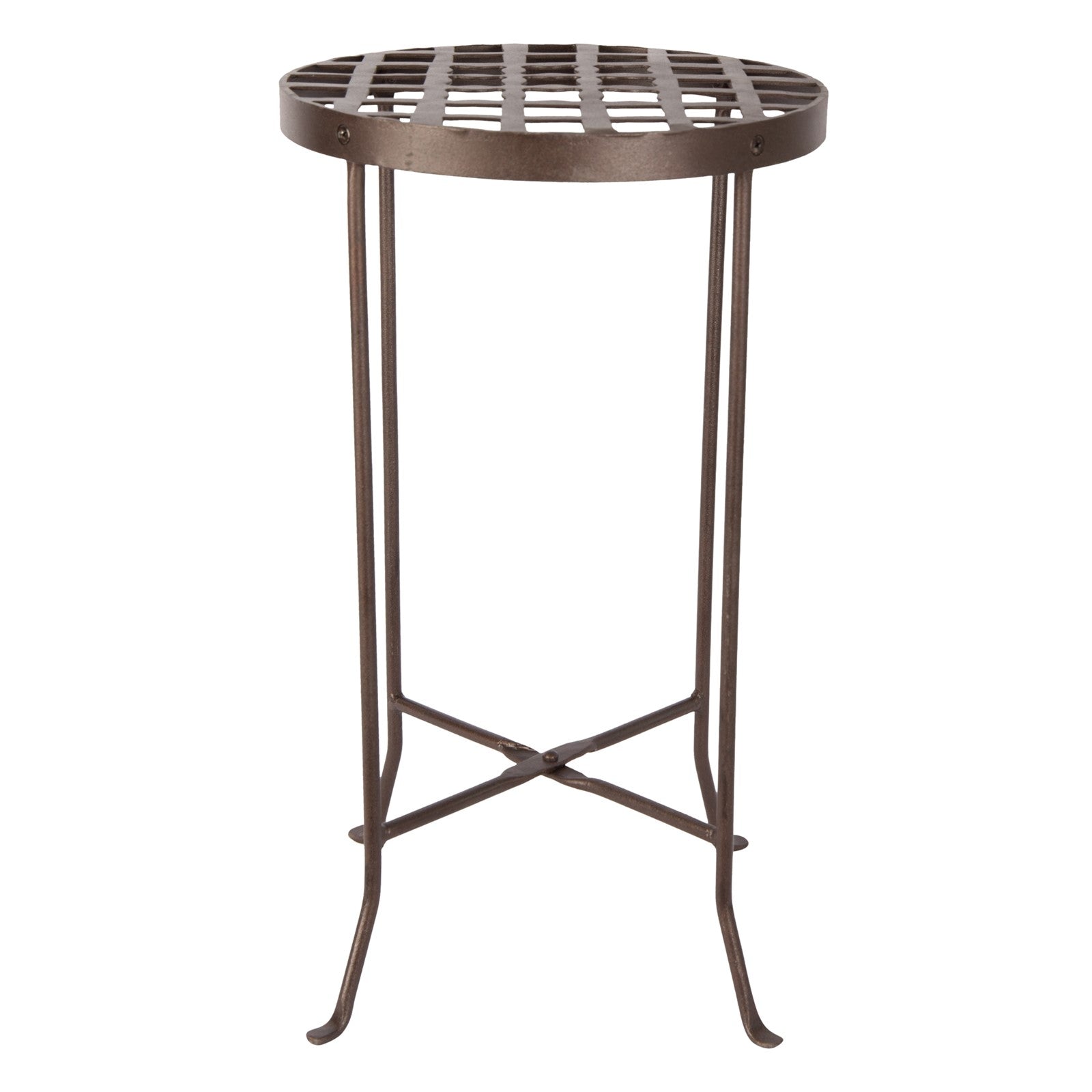 ACHLA Flowers Plant Stand III 24.75in Tall | Wrought Iron Roman Bronze Powder Coat | Patio, Deck & Indoor Plant Display | 14.5 x 14.5 x | Model FB-23