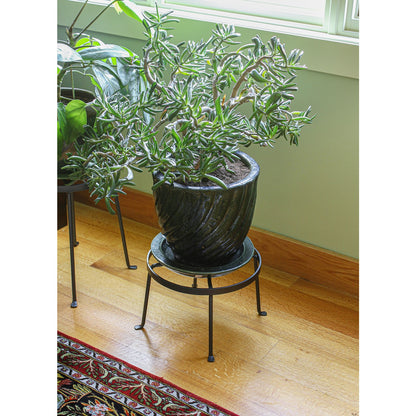 ACHLA Argyle Plant Stand I 8in | Wrought Iron Graphite Powder Coat | Indoor & Outdoor Plant Display | 15 x 15 x 9 in | Model FB-30
