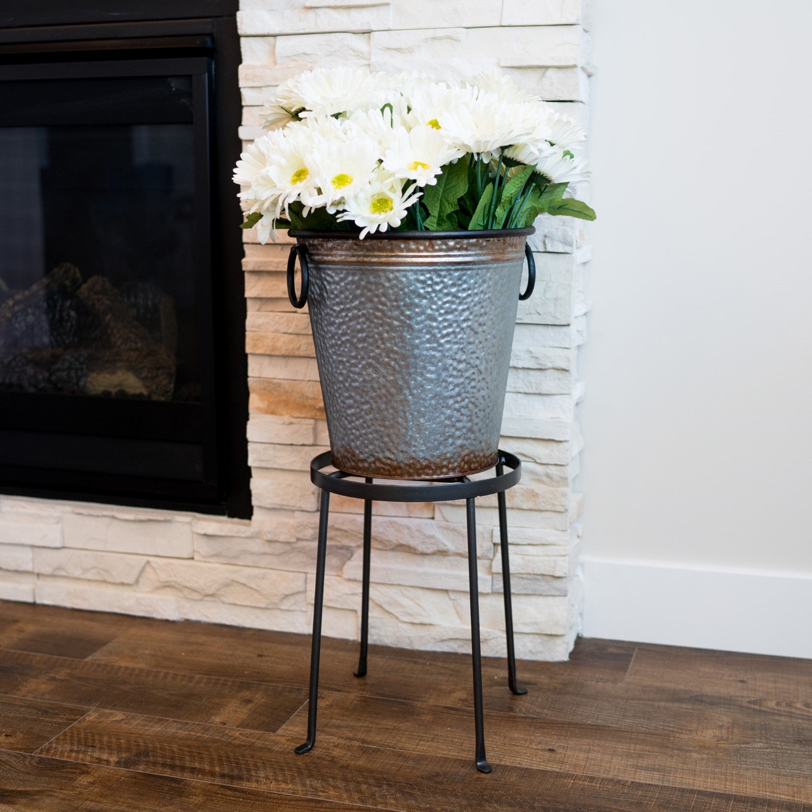 ACHLA Argyle Plant Stand II 14in | Wrought Iron Graphite Powder Coat | Indoor & Outdoor Patio Display | 10.5-15in Dia x 14in H | Model FB-31